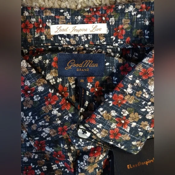 Good Man Brand Floral Long Sleeve Button Down Shirt NWT - Picture 9 of 9